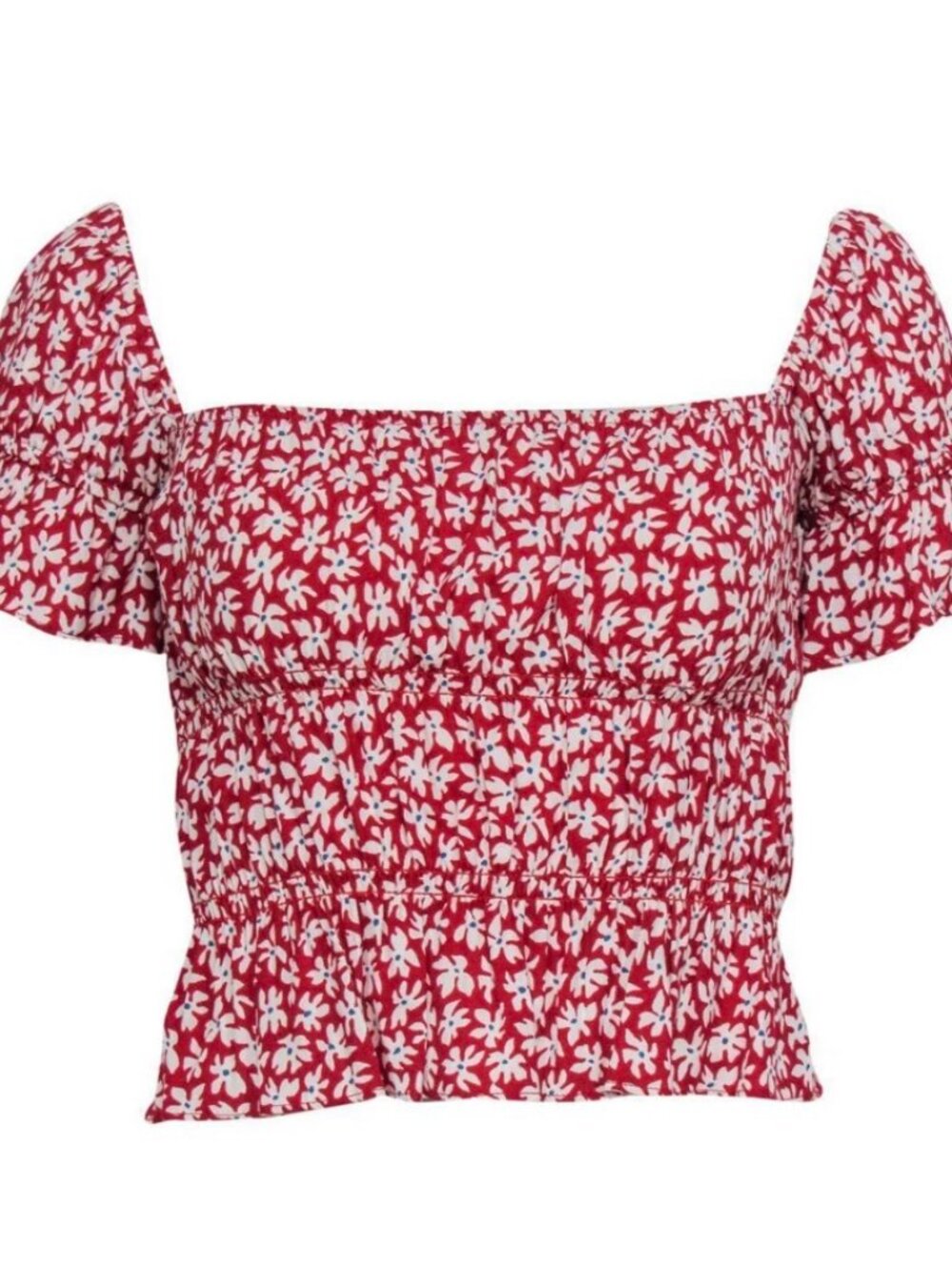 Reformation "Solis" Top, Red Floral, S